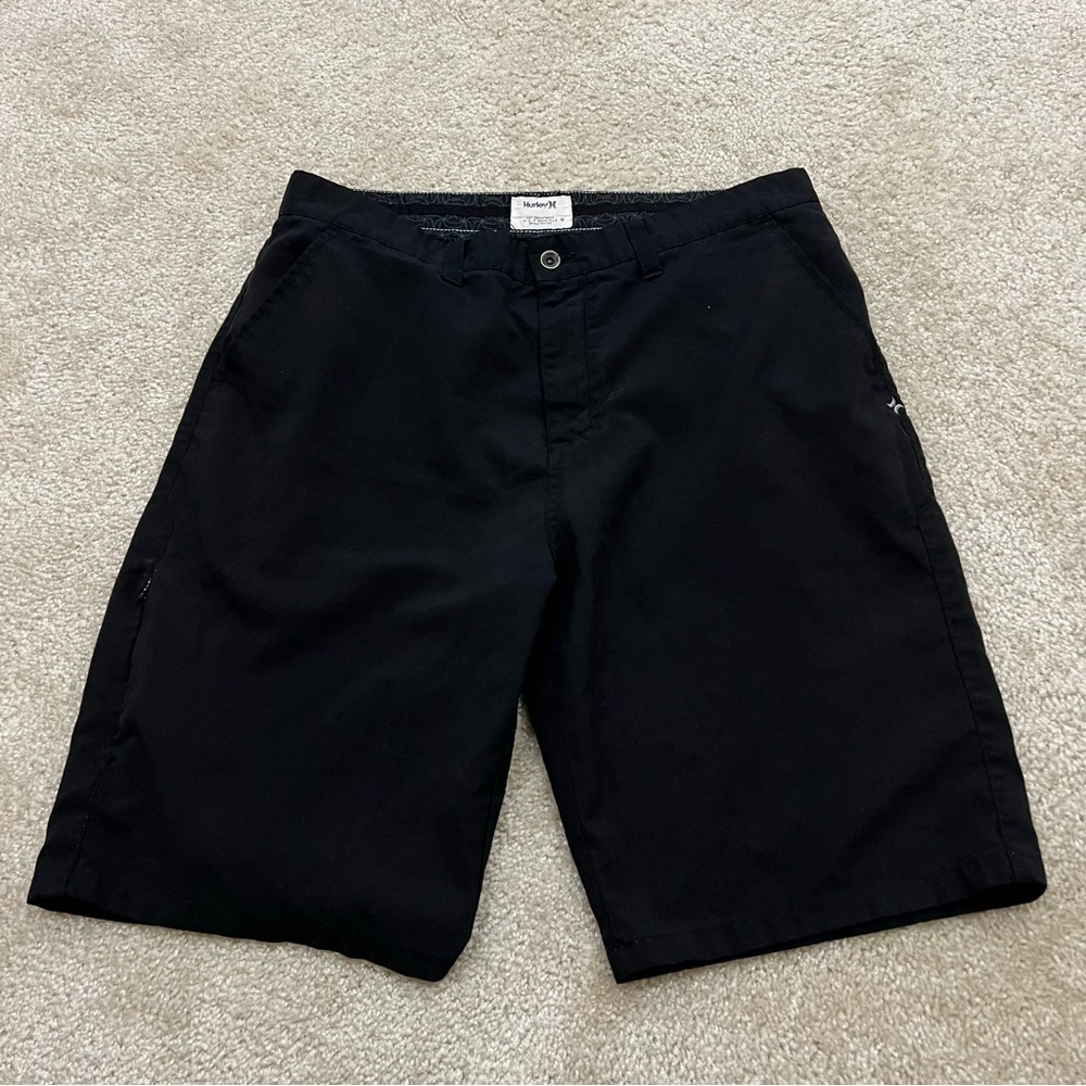 Hurley Men Shorts Black Size 36 11.5” Inseam Polyester Rayon Summer Outdoor,